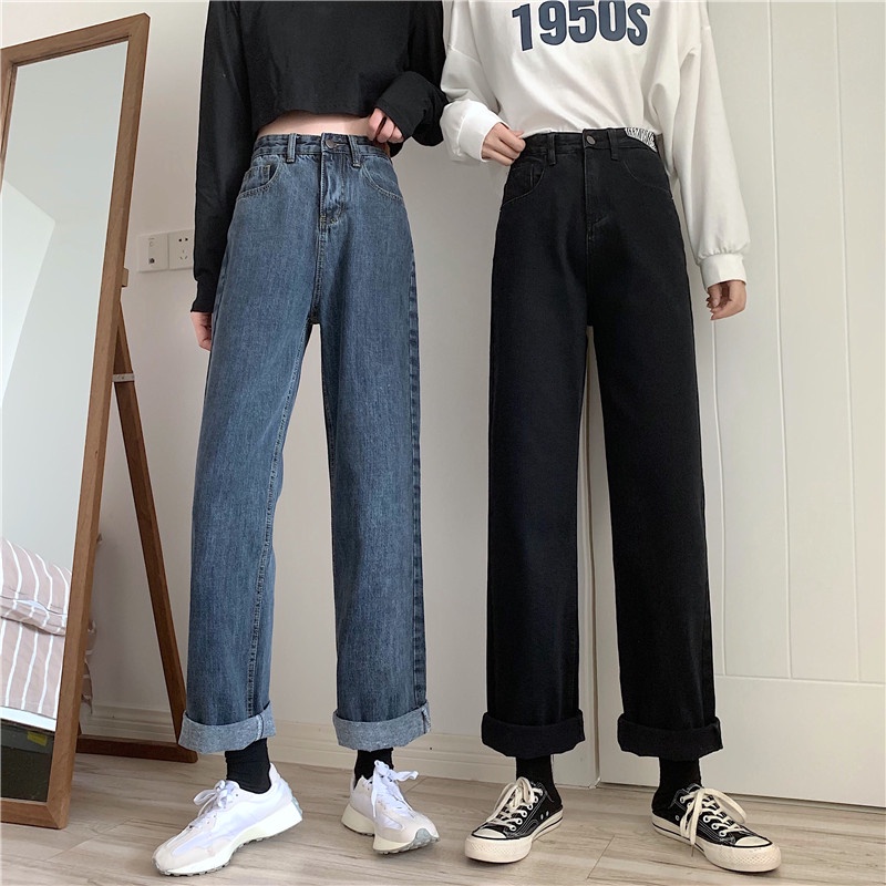 Highwaist Kulot Jeans Wanita / Straight Loose Celana Jeans Wanita (realpict)【THE GOOD SISTERS】