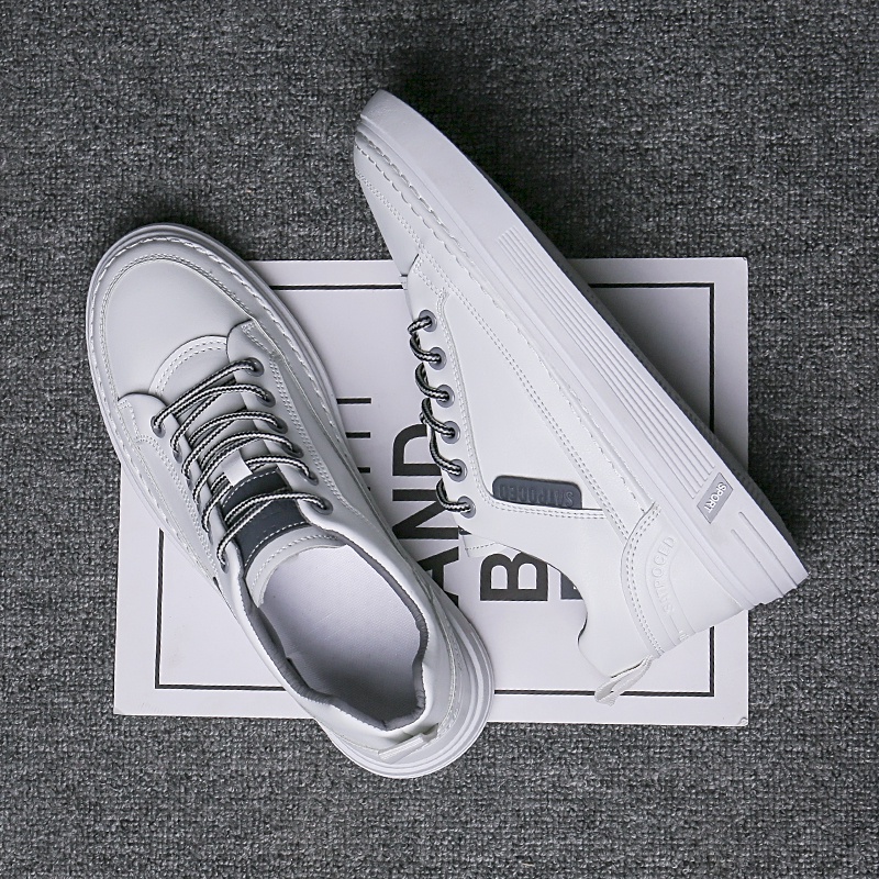 Highland Sepatu Pria Hitam Sneakers Kasual Sepatu Sekolah Cowok Running Trendy Kerja Kuliah MC419