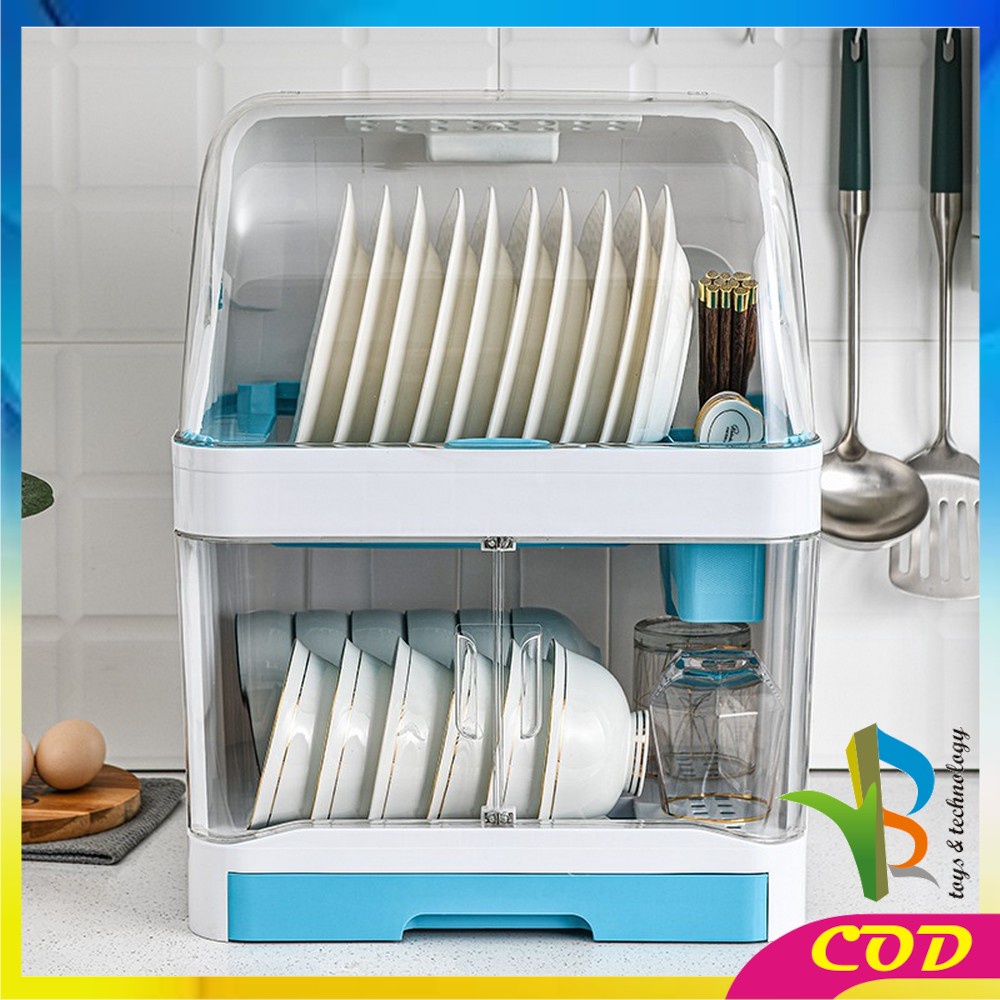 RB-C266 Rak Piring Lemari 2 Susun Plastic Dish Rack Rak Pengering Piring Tempat Piring Rak Dapur