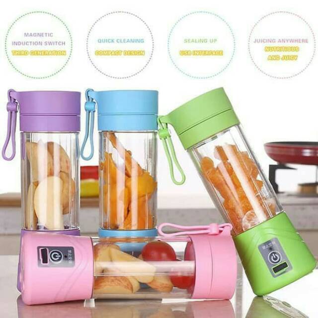 Blender portable Pencacah Buah Pembuat Minuman Buah Peralatan Jus Belender Praktis Bisa Di Bawa Bawa