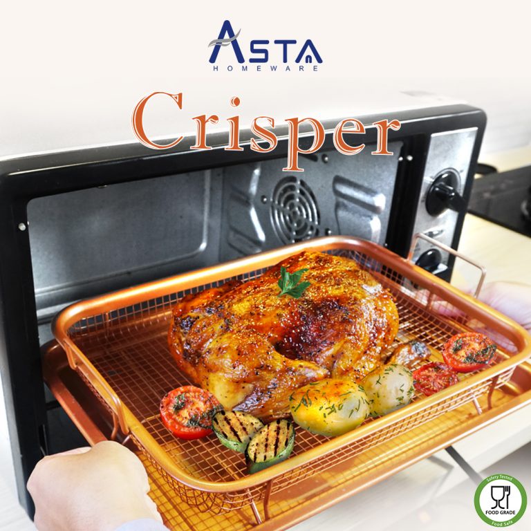 DM - Asta Crisper Square Panggangan BBQ Oven dan Tirisan Gorengan - Rose Gold Kotak