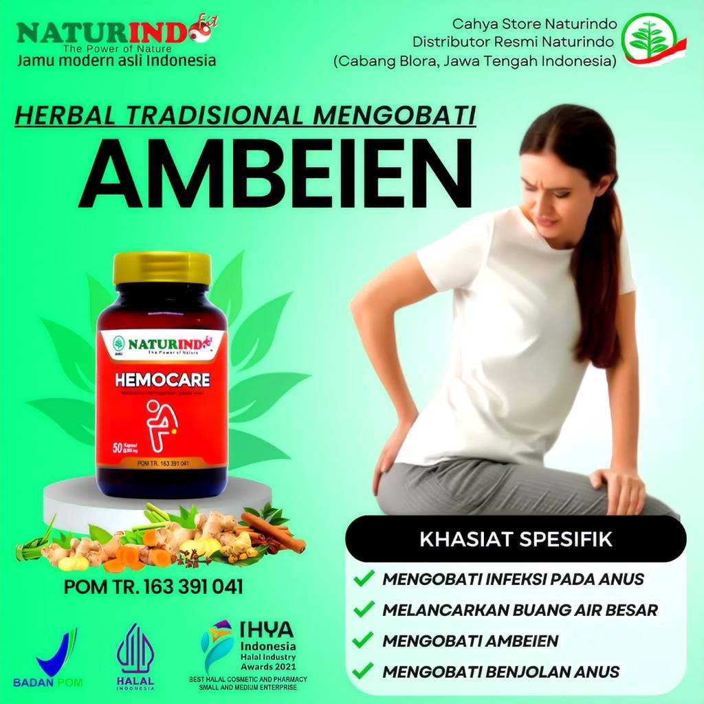 OBAT HERBAL AMBEYEN WASIR PALING AMPUH HEMOCARE NATURINDO OBAT AMBEIEN MENGEMPESKAN BENJOLAN AMBEVEN