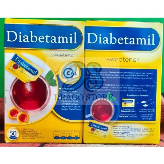 Diabetamil Sweetener Box 50's Gula Diet