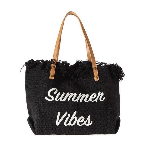 BAG/TOTEBAG CANVAS BESAR POLOS SUMMER VIBES TEBAL LEMBUT MODEL TAS BAGGY BISA COD DAN CUSTOM SABLON