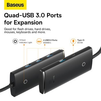 BASEUS Hub Adapter lite series 1m 4-port Type-C to USB 3.0*4 WKQX03