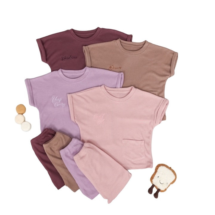IL - Setelan Anak Unisex Sheo Rib Set Piyama Anak Usia