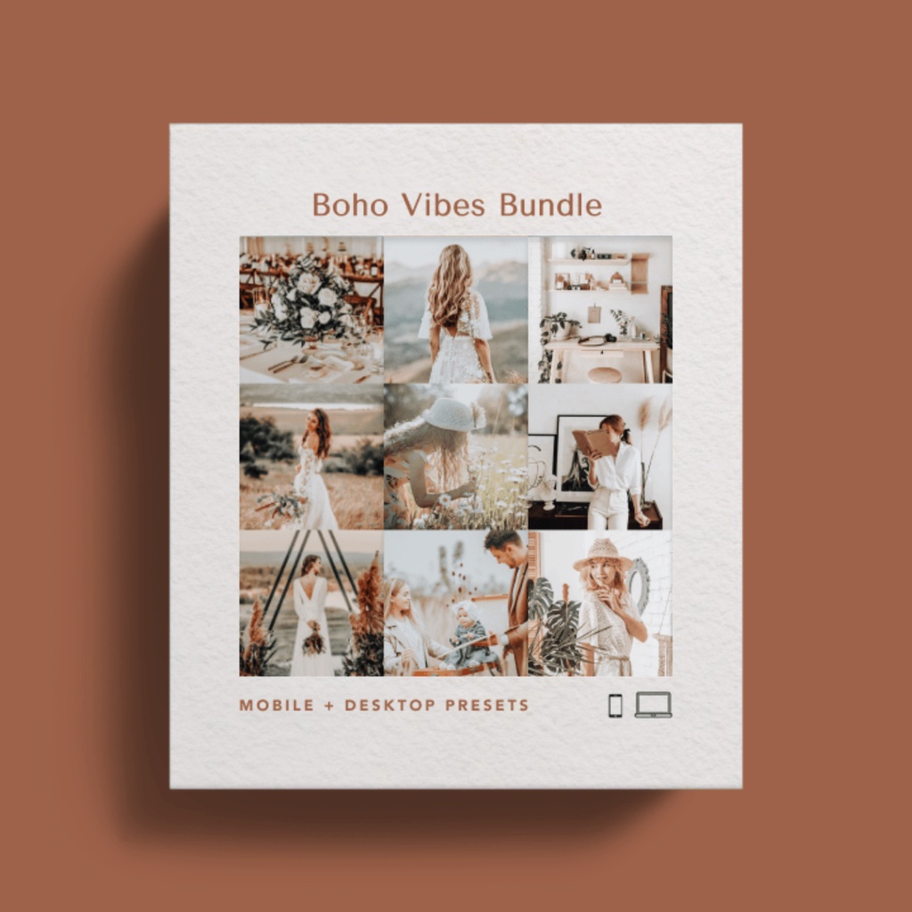 80+ Boho Vibes Bundle Preset Lightroom 80+ in 8 Packs Mobile IOS/Android &amp; Dekstop