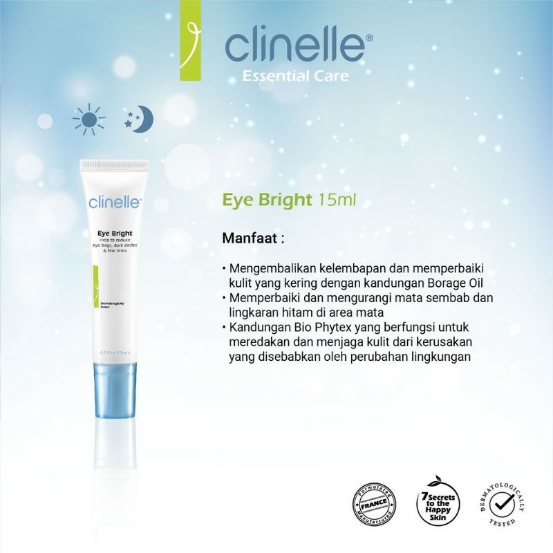 CLINELLE Eye Bright 15ml - Krim perawatan area mata