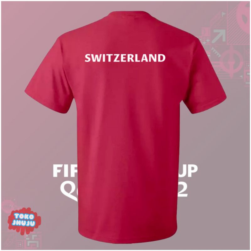 Baju Kaos Piala Dunia World Cup 2022 Team Switzerland DEPAN BELAKANG