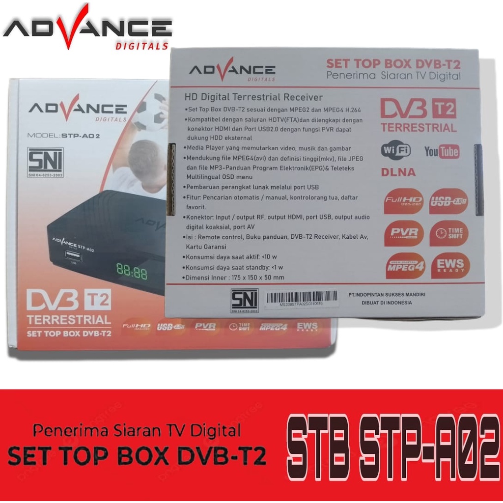 Set Top Box Advan Digitv Digital Receiver Full HD 1080P STB Grs Resmi