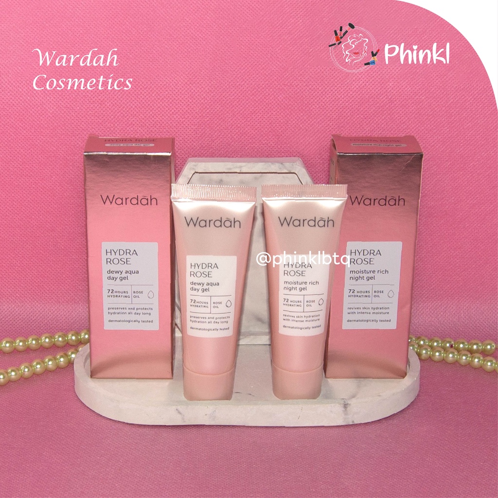 `ღ´ PHINKL `ღ´ ᘺᗩᖇᕲᗩᕼ  Wardah Hydrarose Series menghidrasi wajah  | Day gel Night gel Facial wash Toner Serum Stater Kit