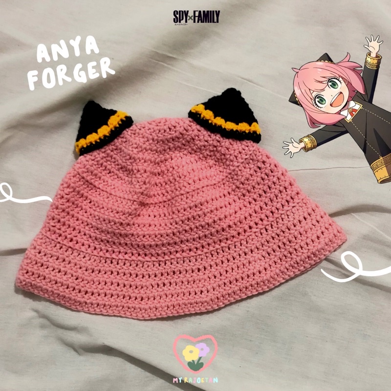 Anya Forger Crochet Bucket Hat | Topi Rajut Anya Forger