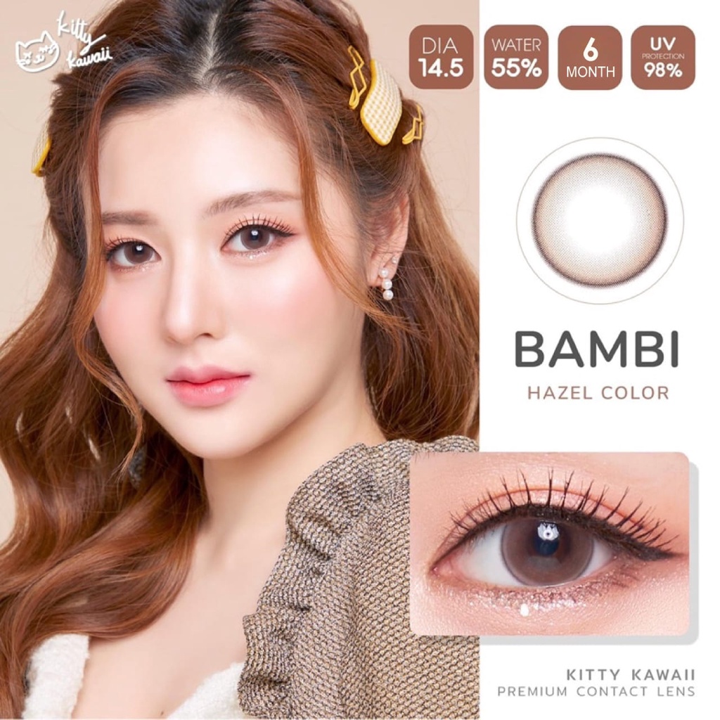 SOFTLENS MINI BAMBI. NORMAL MINUS s.d - 6.50. ORIGINAL DIAMETER 14.2MM KITTY KAWAII