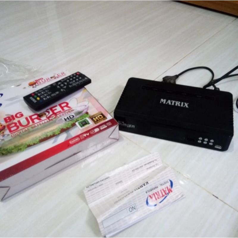 receiver matrix big burger hd dvb s2 tv satelit parabola mini set top box bekas stb dvbs2