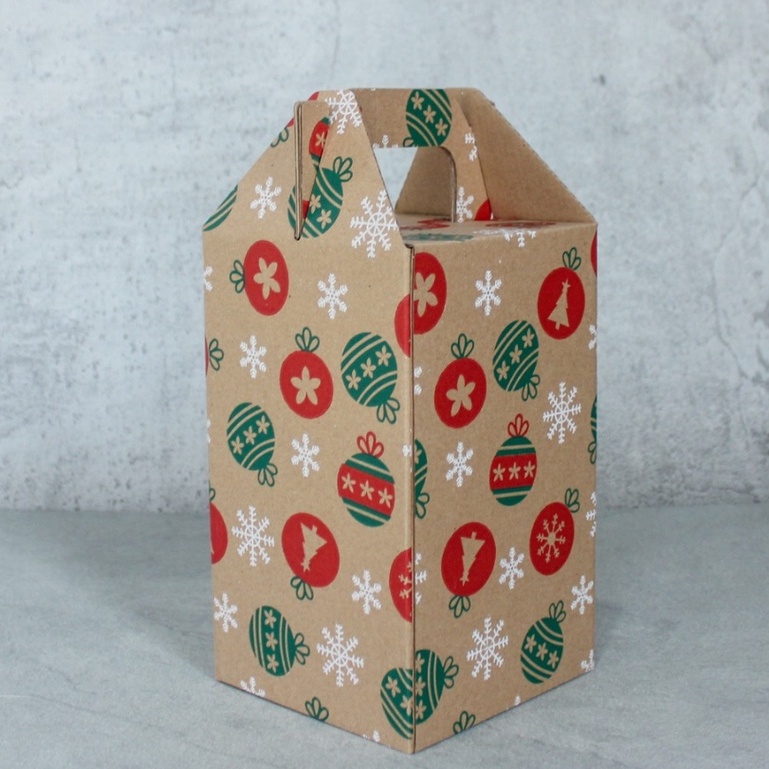 

KARDUS JINJING HAMPERS NATAL BOX PACKAGING DUS ISI 3 TOPLES TENTENG GIFTBOX CHRISTMAS 12x12x20 cm (10 PCS)