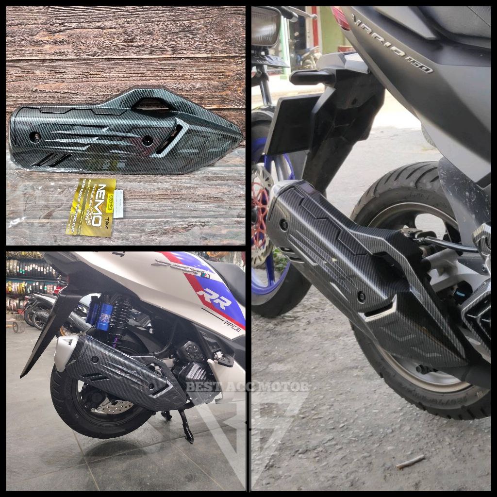 TAMENG KNALPOT PCX 160 CARBON NEMO COVER TUTUP PELINDUNG KNALPOT PCX 160 2021 2022