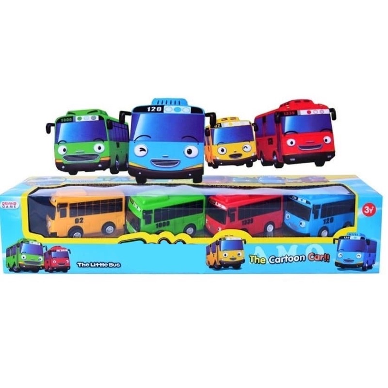 Mainan Bus Tayo Isi 4pcs Pullback The litte Bus