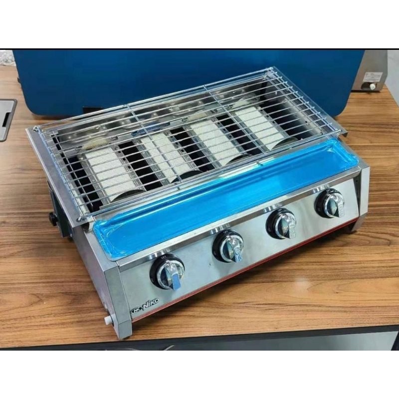 Gas Pemanggang Sosis NIKO Kompor 2 Tungku NK GR3ST STAINLESS / NIKO NK GR-3ST 3 tungku BBQ GRILL GARANSI RESMI