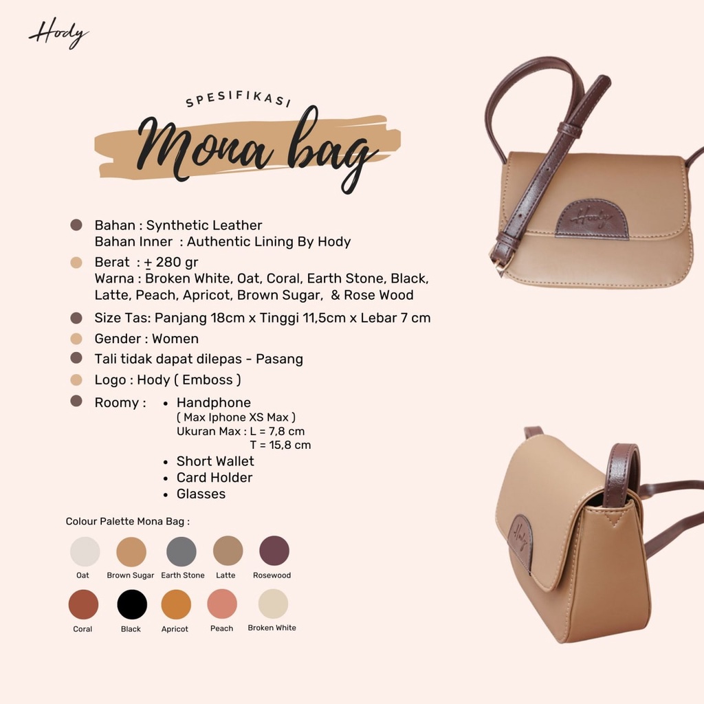 HODY - MONA Bag Tas Selempang Mini Cute Wanita Kulit Premium Cocok Untuk Daily | MONA BAG BY HODY