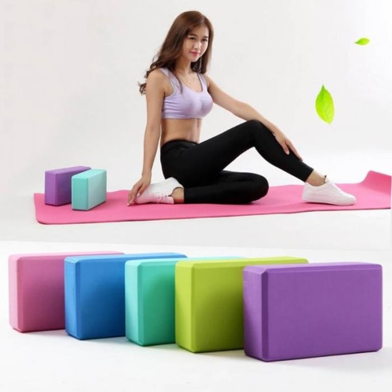 BALOK Yoga Blok Prick Pilates EVA Brick Foam Alat Fitnes / Balok Yoga Bantalan Yoga Block Yoga Pilates Polos