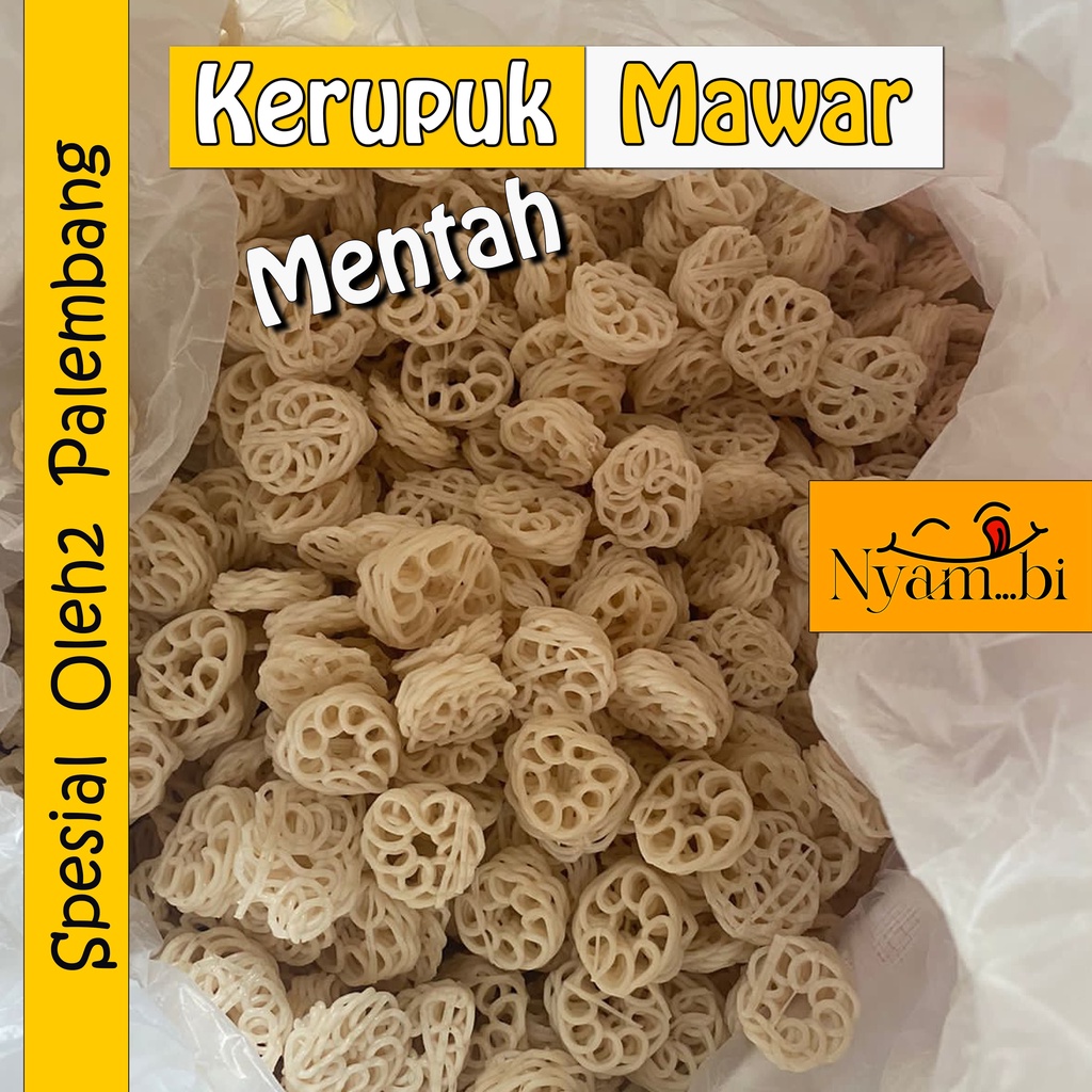 

Kerupuk Mawar Mentah 250gram - Putih dan Kuning | Kerupuk Ikan Mentah Kiloan Khas Palembang