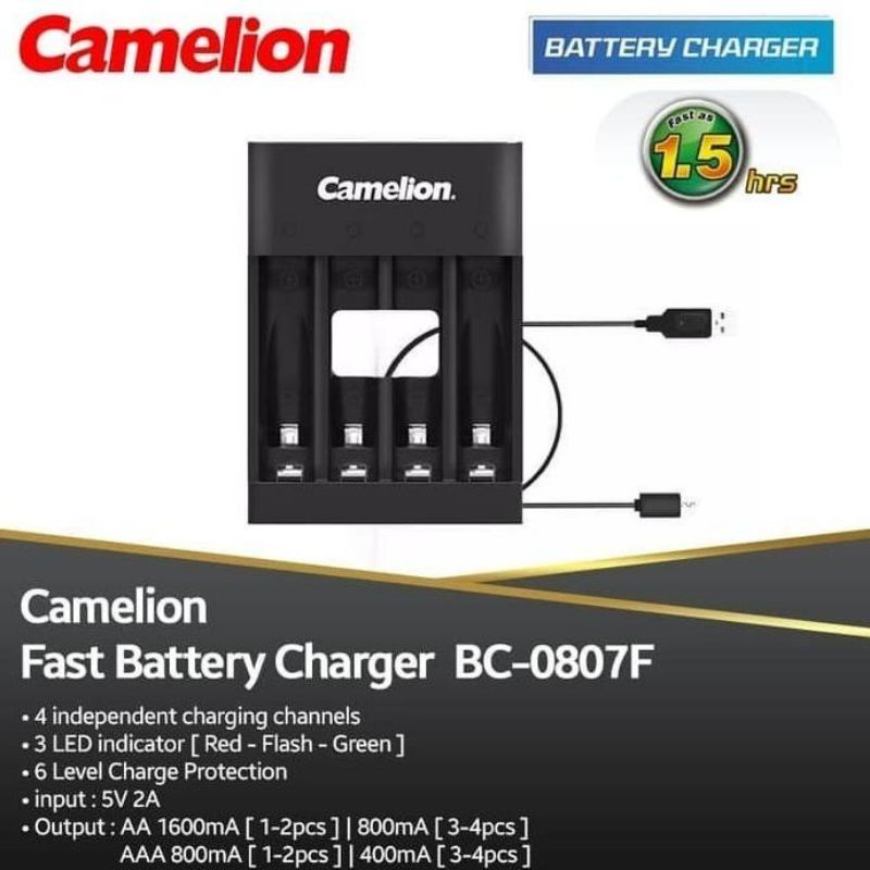 CAMELION CHARGER BATERAI PRO 0807F ONLY - QUICK CHARGER PRO ( CHARGER CEPAT)