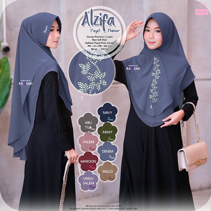 Jilbab Instan Alzifa Payet Khimar Raqumi Hijab