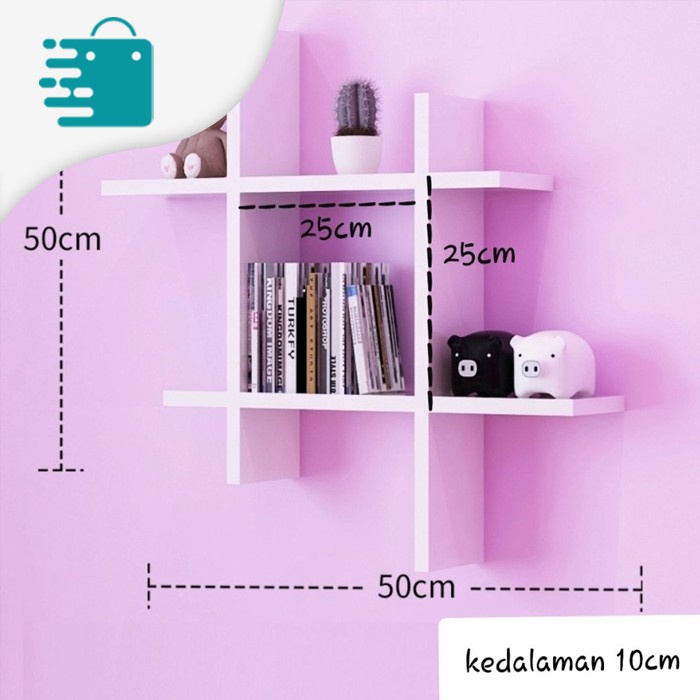 Rak Dinding Minimalis Dapur Hiasan Dinding Dekorasi Dinding Ruang Tamu Dekorasi Dinding Kamar Tidur Aestethic Rak Dinding Tempel Kayu Kotak Rak Serbaguna Portable Murah Rak Kotak Storage Penyimpanan Organizer Kosmetik Make Up Putih Buku Rumah Tembok