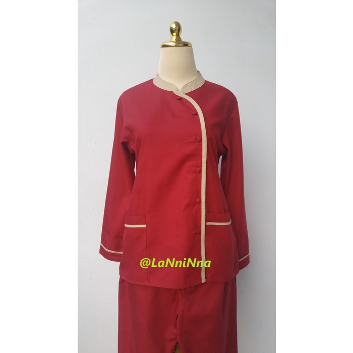 Seragam Suster - Hijab - Polos Maroon Lengkung- Size Xl