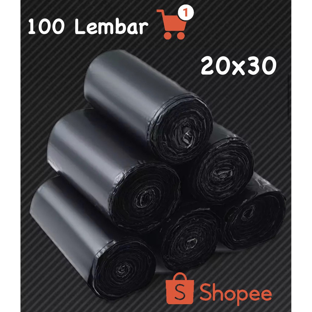 

100Lembar 20x30 Plastik Polymailer HITAM Kantong amplop plastik packing