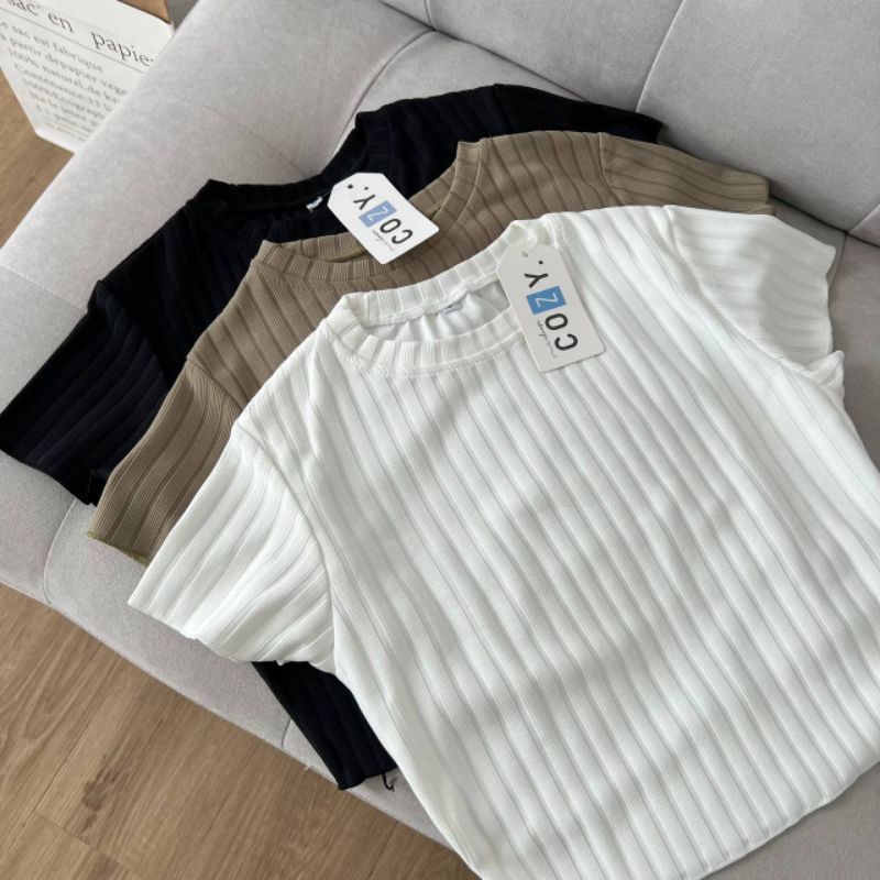 MR Crop Top Siera Baju Kaos Atasan Wanita Cewek Perempuan Dewasa Remaja Abg Model Pendek Bahan Rib T