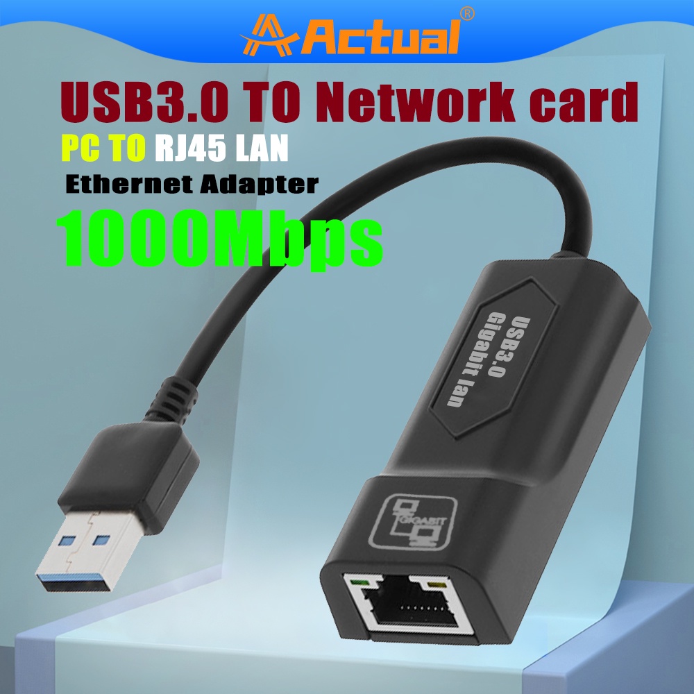 Actual【COD】USB 3.0 To Lan 1000Mbps to RJ45 Converter Adapter/  Ethernet Adapter Network Card for Computer Laptop PC Nintendo Switch Mi Box S/3 Internet Lan / USB 3.0 ETHERNET ADAPTER