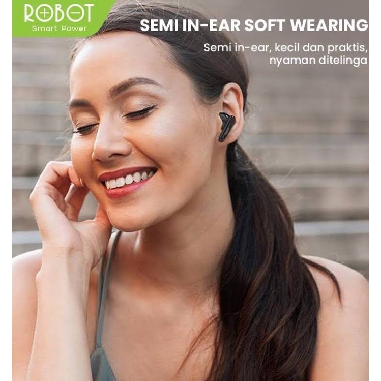 (ROBOT RT10) Earphone Wireless Flybuds Smart Tourch IPX4 Waterproof Headset Bluetooth TWS