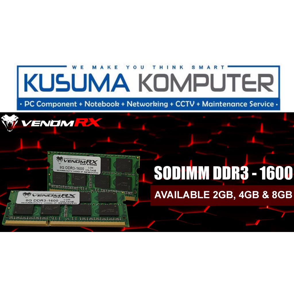 Venomrx Ram Sodimm 8GB DDR3 Single Lv Low Voltage Ram Laptop