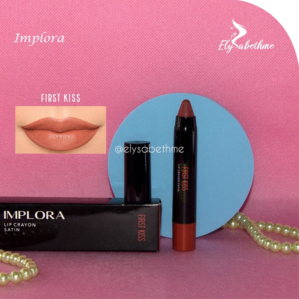 ✿ELYSABETHME✿ IMPLORA LIP crayon satin lipstick batang pelembab bibir lips bisa untuk ombre korea