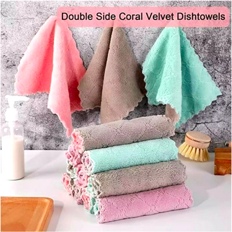 Lap Microfiber Kain Lap Anti Minyak Microfiber Lap Piring Lap Dapur