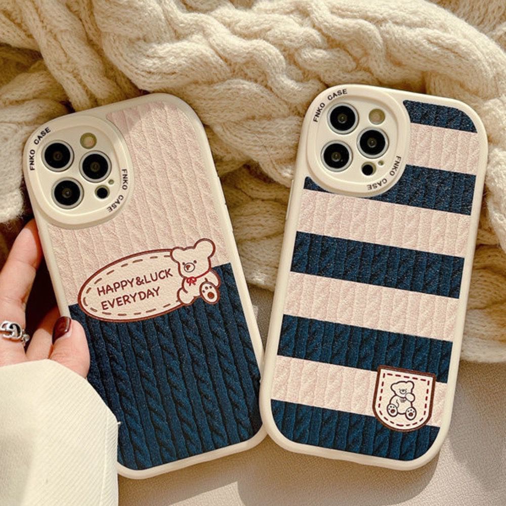 Soft Case Knit Bear For iPhone 7 8 PLUS XR X XS MAX 11 12 13 14 PLUS PRO MAX