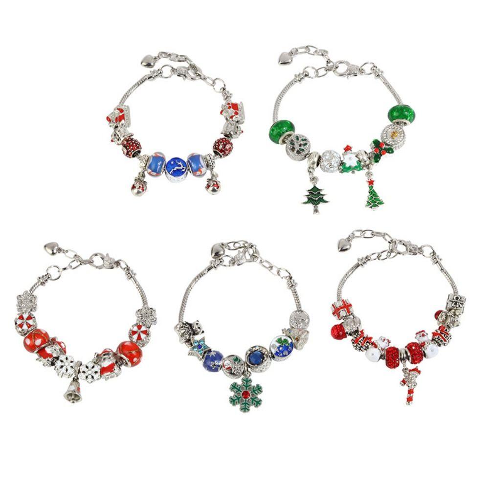 [Elegan] Gelang Natal Minoritas Unik Gaya Korea Tangan Cincin Mewah Merek Gadis Hadiah Santa Claus Elk Charms Beaded Jewelry