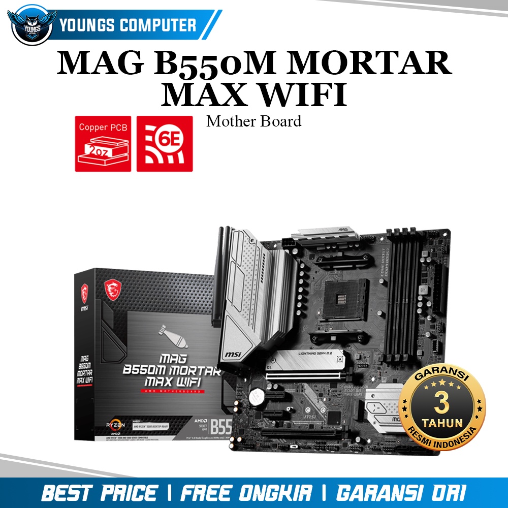 MSI MAG B550M MORTAR MAX WIFI | MOTHERBOARD AMD B550 AM4 DDR4 MATX