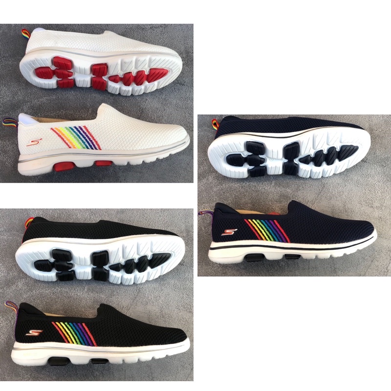 TERMURAH Sepatu Skechers Gowalk 5 Rainbow Pelangi Women / Skecher / Go walk / Sneakers tali wanita /