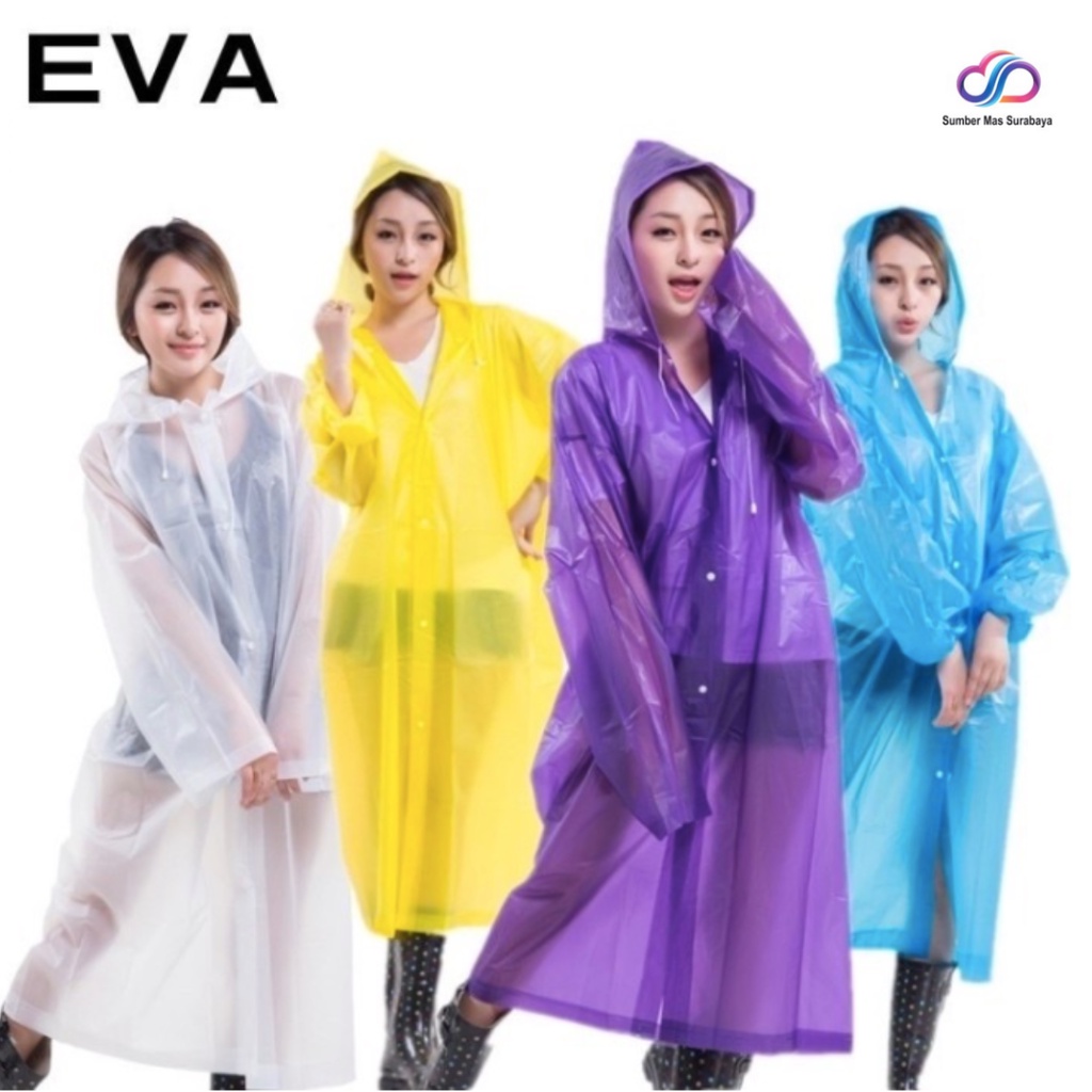 Jual Jas Hujan EVA Tebal Jas Hujan Poncho Warna Polos Jas Hujan Model