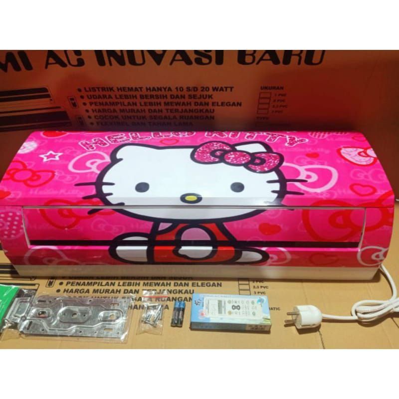 kipas angin model ac 1pk 2pk 3pk remot+tempat remot+breket+GEL.merek( karakter)