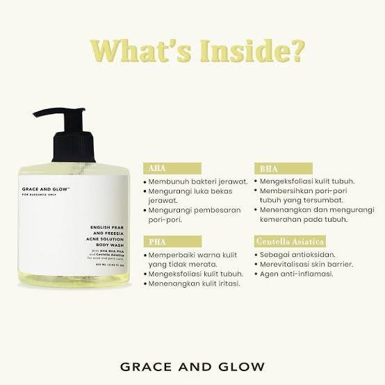 Grace and Glow bodywash /shampoo- moisture peony black opinum english pear bpom original