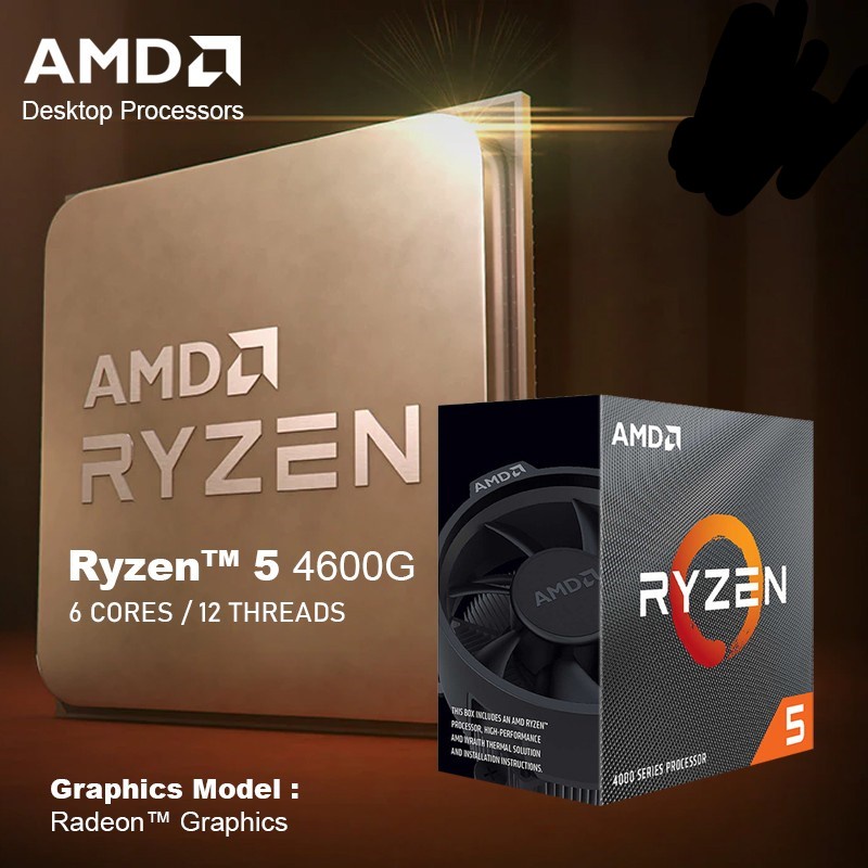 AMD Processor RYZEN 5 4600G WR S.COOL BOX 3.7Ghz Up To 4.2Ghz 8MB 65W