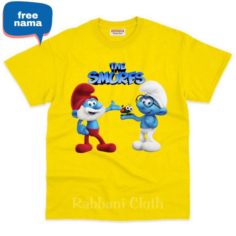 baju smurf kaos anak