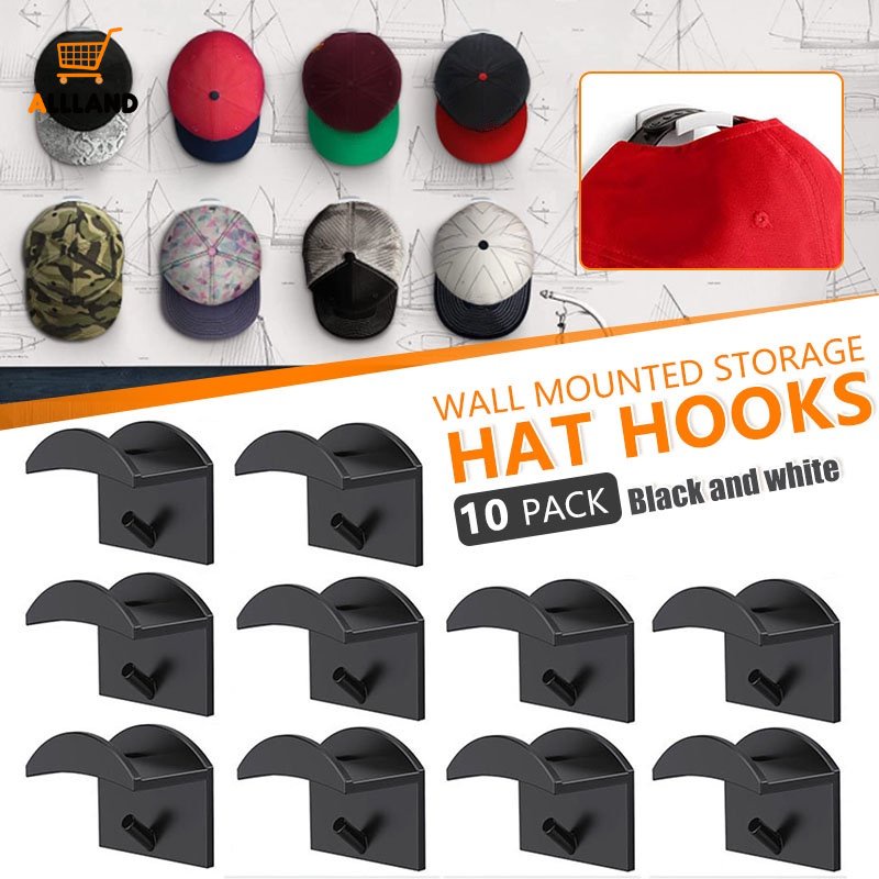 10pcs / Set Kait Gantungan Topi Baseball / Kalung / Pintu / Lemari Multifungsi Bahan Plastik