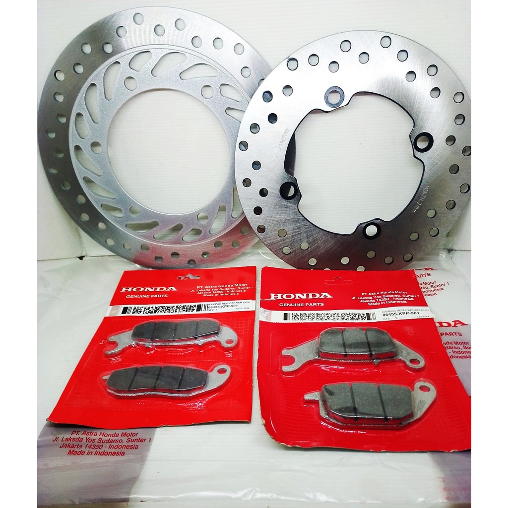 Piringan Cakram depan belakang+1 set Kampas rem Megapro new Cb150R old ori