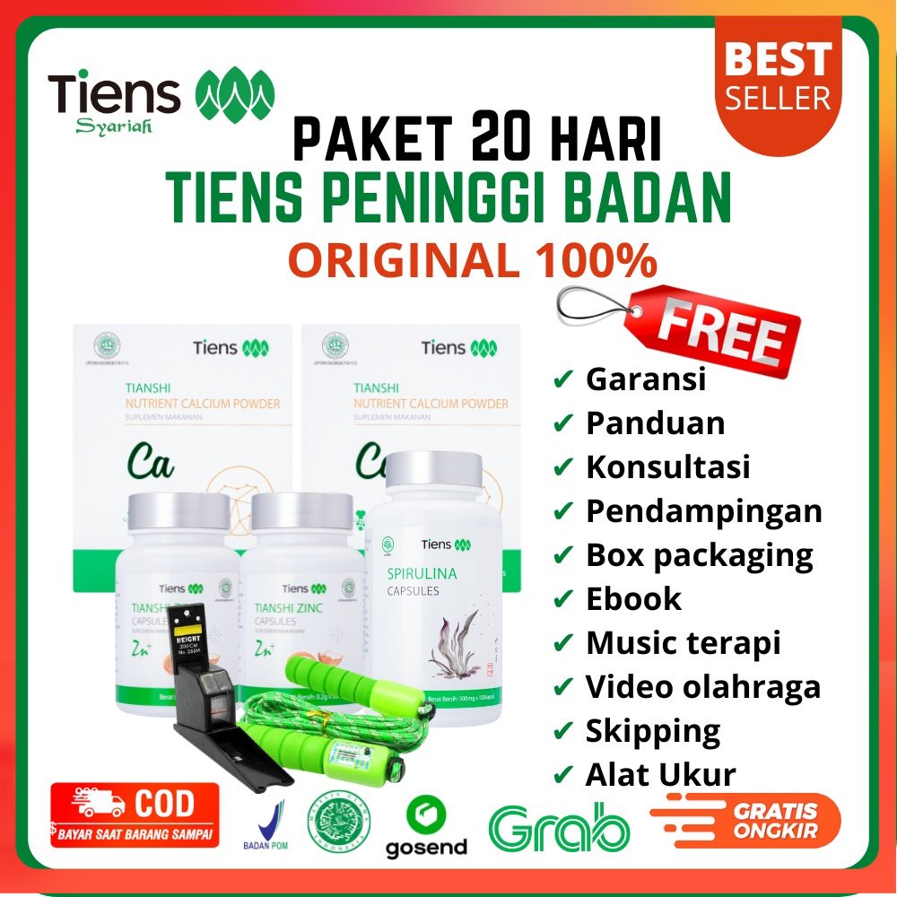 Jual TIENS PENINGGI BADAN PAKET 20 HARI (2 BOX KALSIUM NHCP + 2 BOTOL