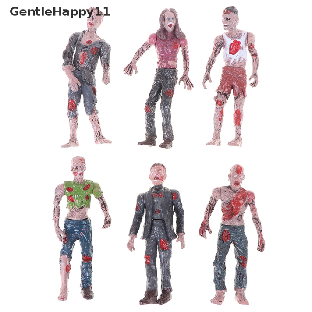 Gentlehappy 6pcs Berjalan Jenazah Model Terror Zombies Anak Anak Action Figure Mainan Boneka  Id