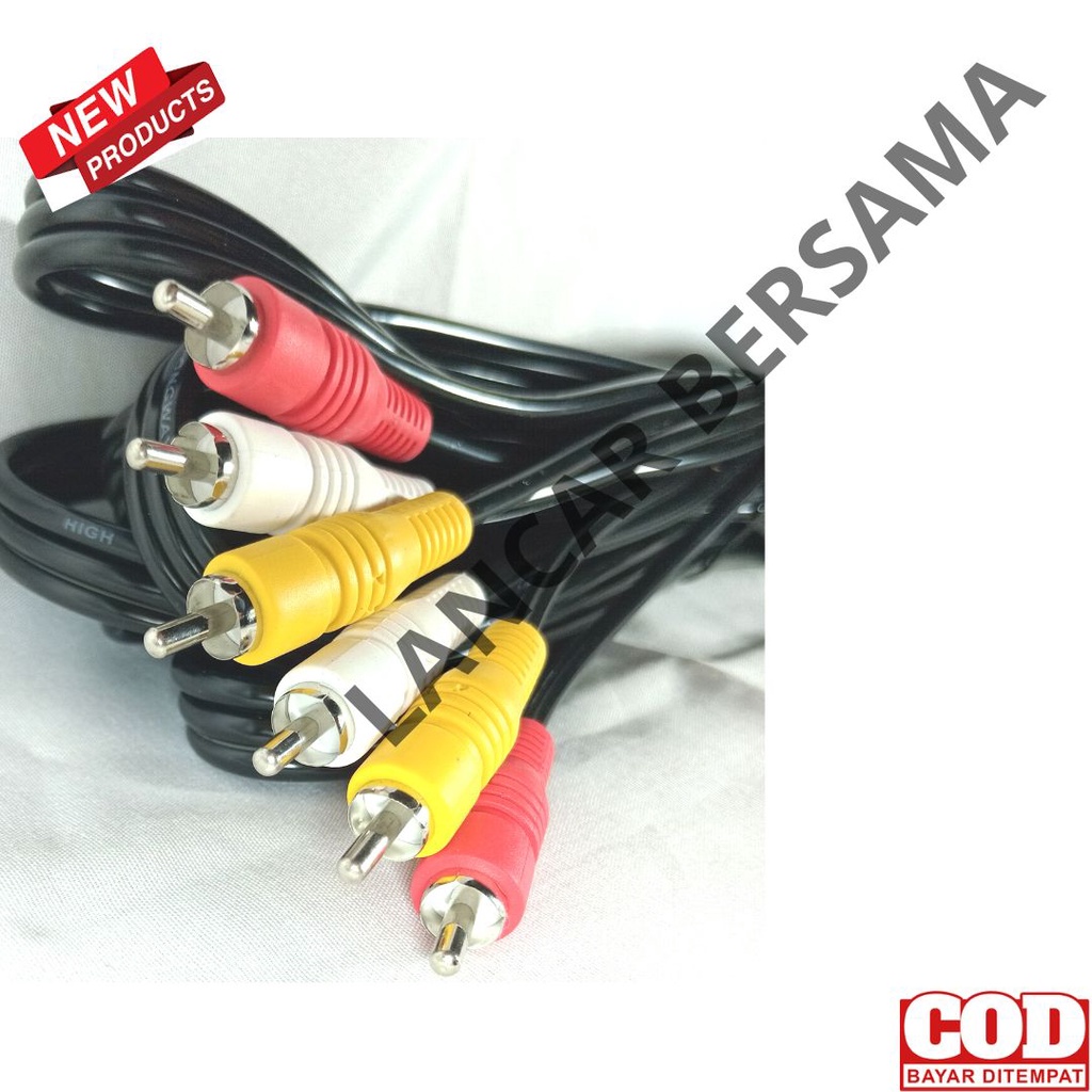 KABEL RCA / JACK/JECK/JEK RCA 3R-3R,2R-2R,3.5R-2R 5M HITAM LONGWAY